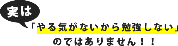 実はやる気がないから勉強しないのではありません