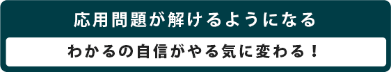 応用問題が解けるようになり、わかるの自慢がやる気に変わる。