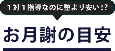 1対1指導なのに塾より安い、お月謝の目安