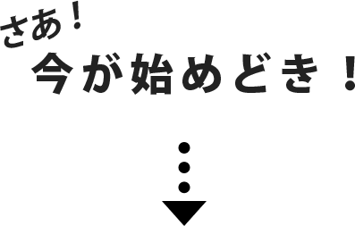 さあ今が始めどきです!